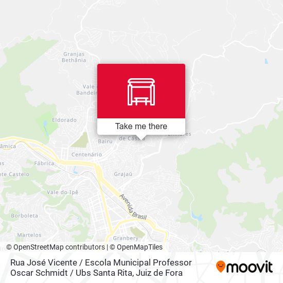 Rua José Vicente / Escola Municipal Professor Oscar Schmidt / Ubs Santa Rita map