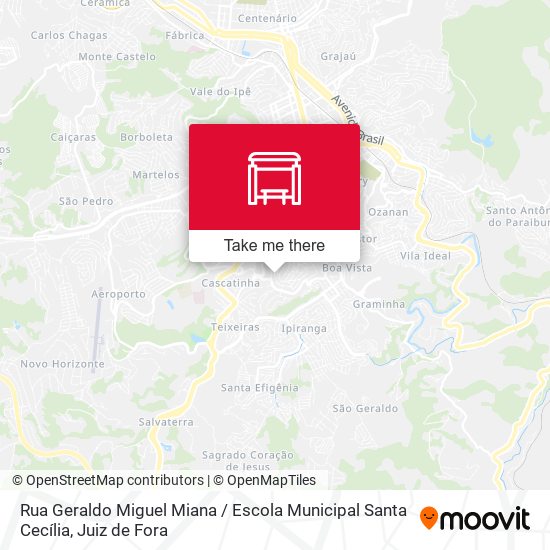 Mapa Rua Geraldo Miguel Miana / Escola Municipal Santa Cecília