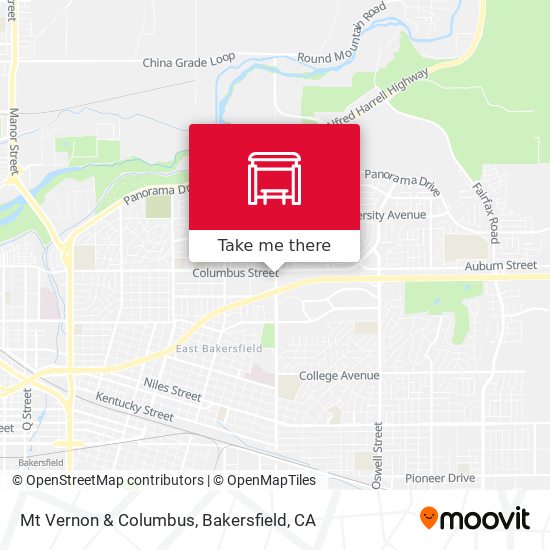 Mt Vernon & Columbus map