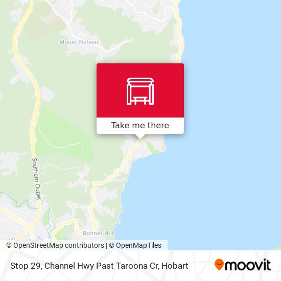 Mapa Stop 29, Channel Hwy Past Taroona Cr