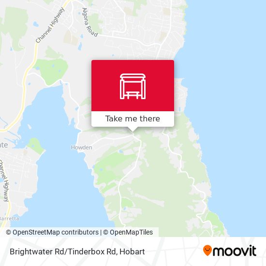 Mapa Brightwater Rd/Tinderbox Rd