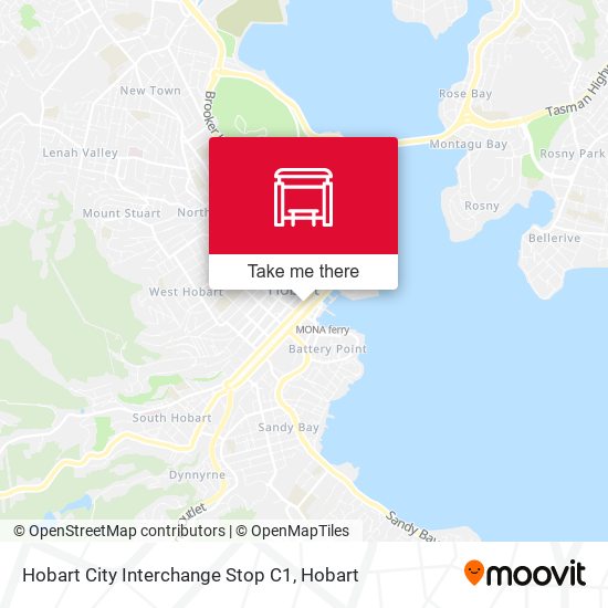Mapa Hobart City Interchange Stop C1