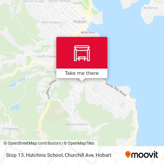 Stop 13, Hutchins School, Churchill Ave map