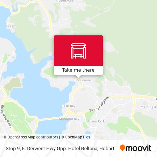 Mapa Stop 9, E. Derwent Hwy Opp. Hotel Beltana