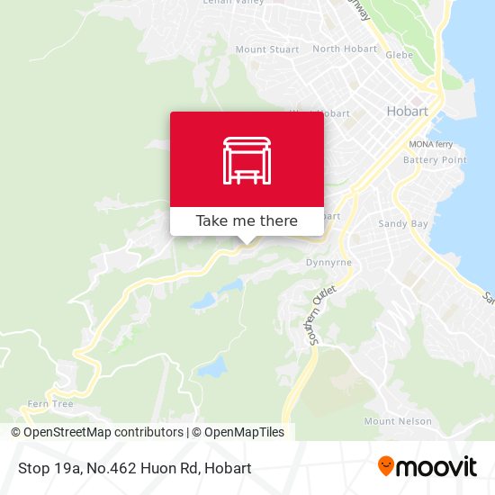 Mapa Stop 19a, No.462 Huon Rd