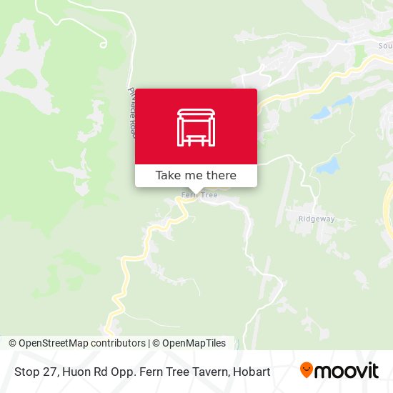 Stop 27, Huon Rd Opp. Fern Tree Tavern map