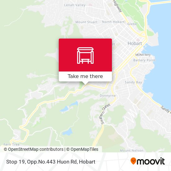 Stop 19, Opp.No.443 Huon Rd map