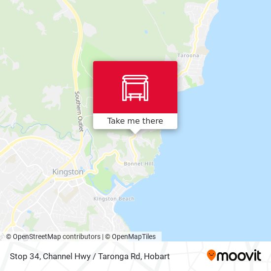 Mapa Stop 34, Channel Hwy / Taronga Rd