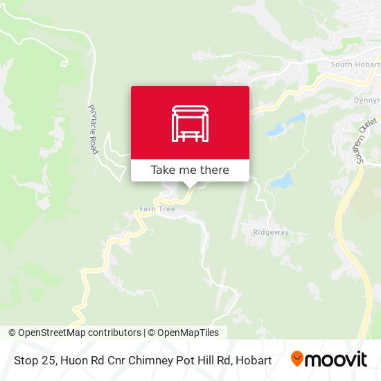 Stop 25, Huon Rd Cnr Chimney Pot Hill Rd map