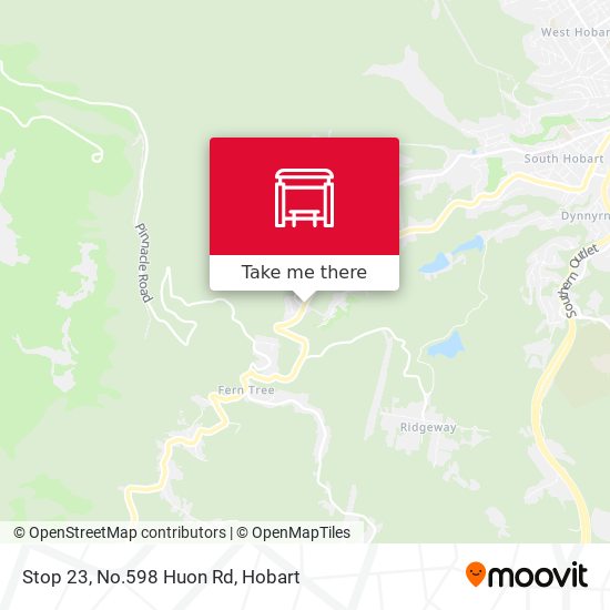 Mapa Stop 23, No.598 Huon Rd