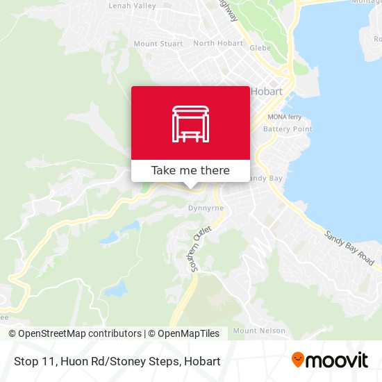 Mapa Stop 11, Huon Rd/Stoney Steps