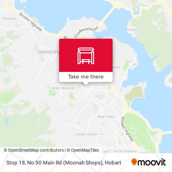 Mapa Stop 18, No.90 Main Rd (Moonah Shops)