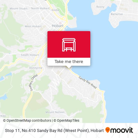 Mapa Stop 11, No.410 Sandy Bay Rd (Wrest Point)