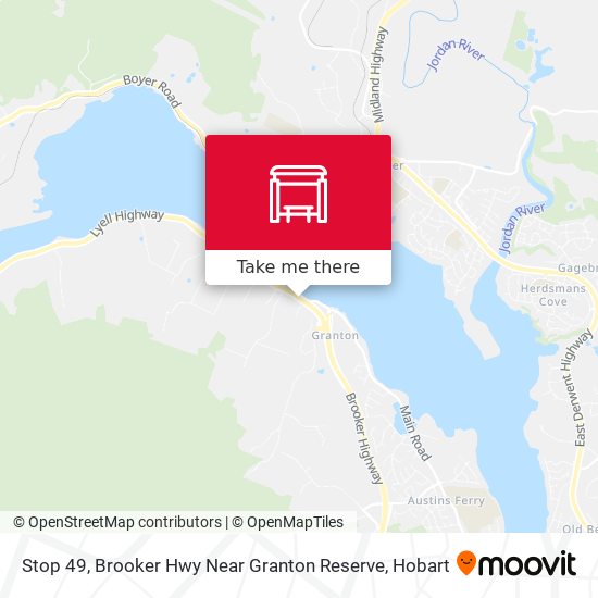 Stop 49, Brooker Hwy Near Granton Reserve map