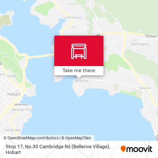 Mapa Stop 17, No.30 Cambridge Rd (Bellerive Village)