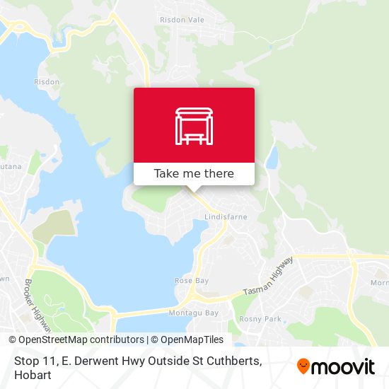 Stop 11, E. Derwent Hwy Outside St Cuthberts map