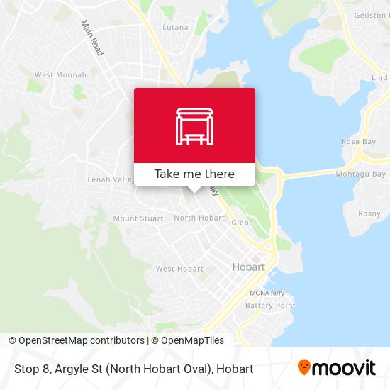 Mapa Stop 8, Argyle St (North Hobart Oval)