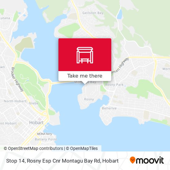 Stop 14, Rosny Esp Cnr Montagu Bay Rd map