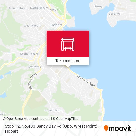 Mapa Stop 12, No.403 Sandy Bay Rd (Opp. Wrest Point)