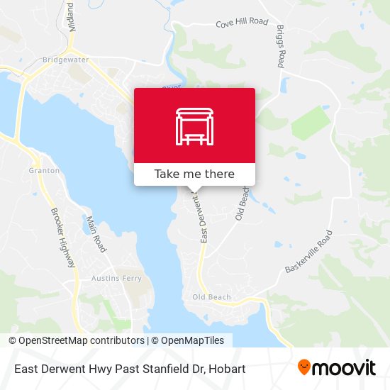 East Derwent Hwy Past Stanfield Dr map