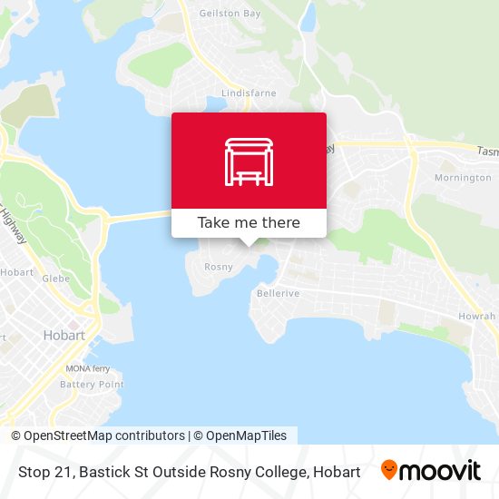 Stop 21, Bastick St Outside Rosny College map