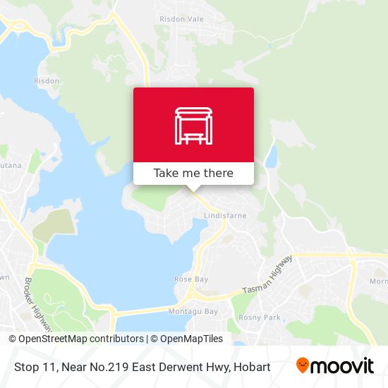 Stop 11, Near No.219 East Derwent Hwy map