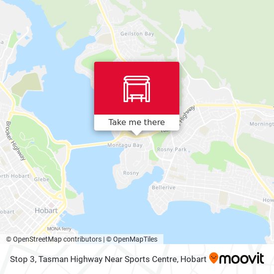 Mapa Stop 3, Tasman Highway Near Sports Centre