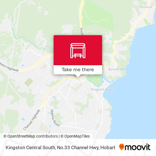 Kingston Central South, No.33 Channel Hwy map