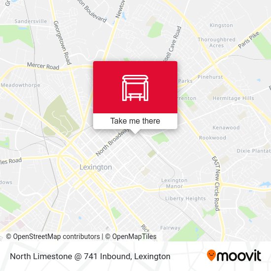 North Limestone @ 741 Inbound map