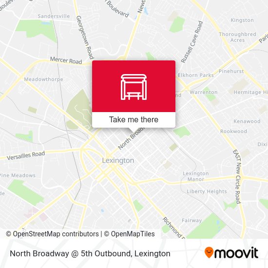 Mapa de North Broadway @ 5th Outbound
