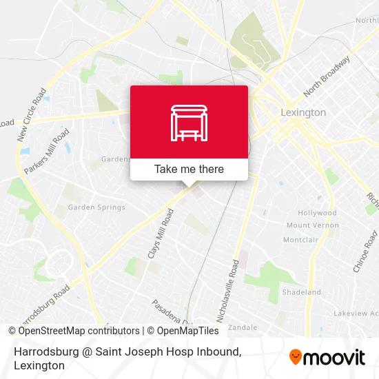 Harrodsburg @ Saint Joseph Hosp Inbound map