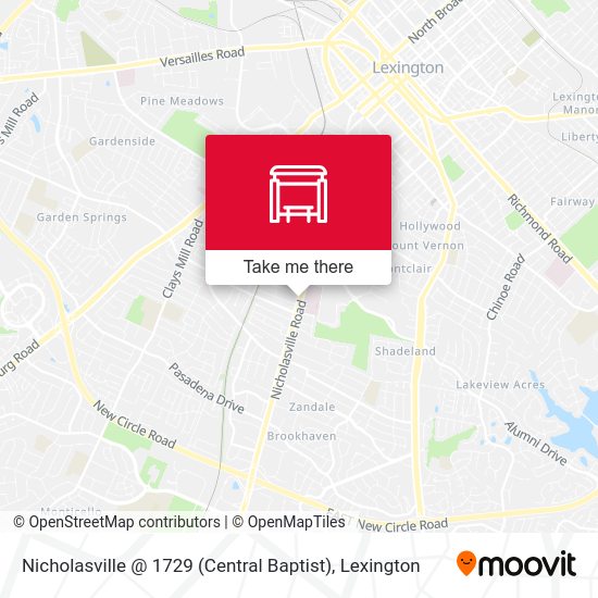 Mapa de Nicholasville @ 1729 (Central Baptist)