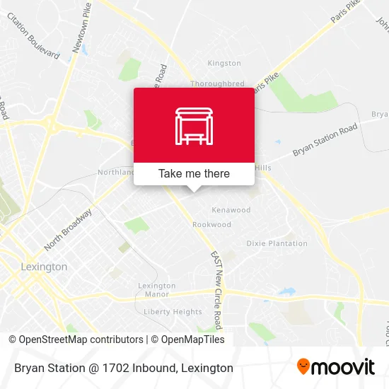 Mapa de Bryan Station @ 1702 Inbound