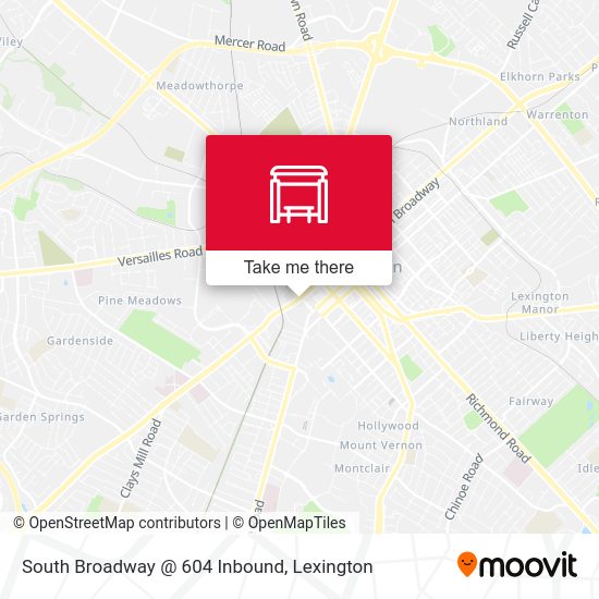 South Broadway @ 604 Inbound map