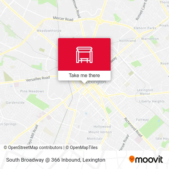 Mapa de South Broadway @ 366 Inbound