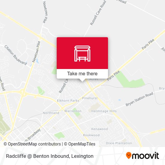 Radcliffe @ Benton Inbound map