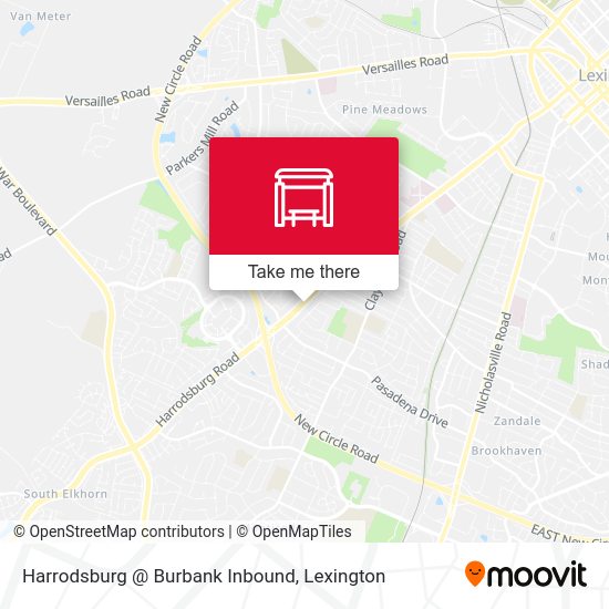 Harrodsburg @ Burbank  Inbound map
