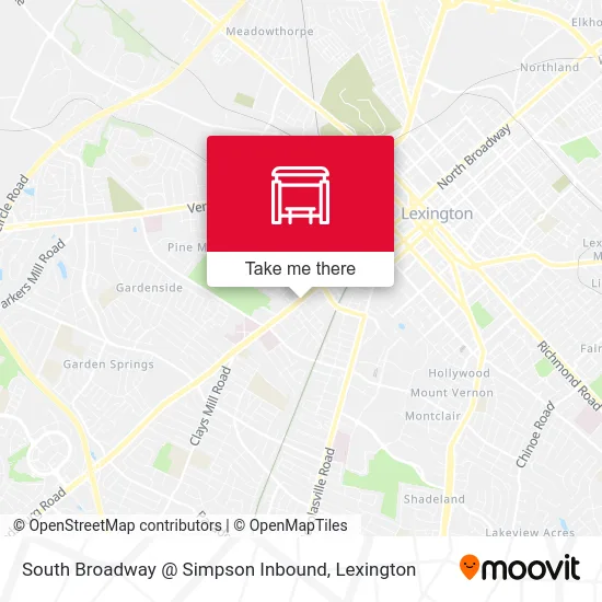 Mapa de South Broadway @ Simpson Inbound