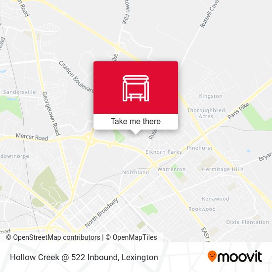 Hollow Creek @ 522 Inbound map
