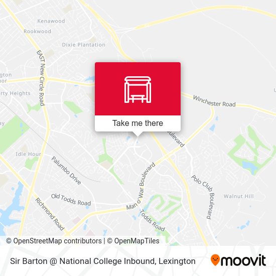 Sir Barton @ National College Inbound map