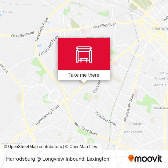 Harrodsburg @ Longview Inbound map