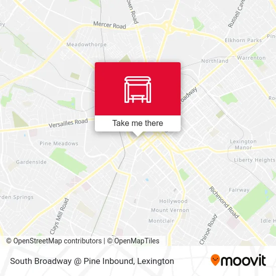 Mapa de South Broadway @ Pine Inbound