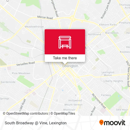 Mapa de South Broadway @ Vine