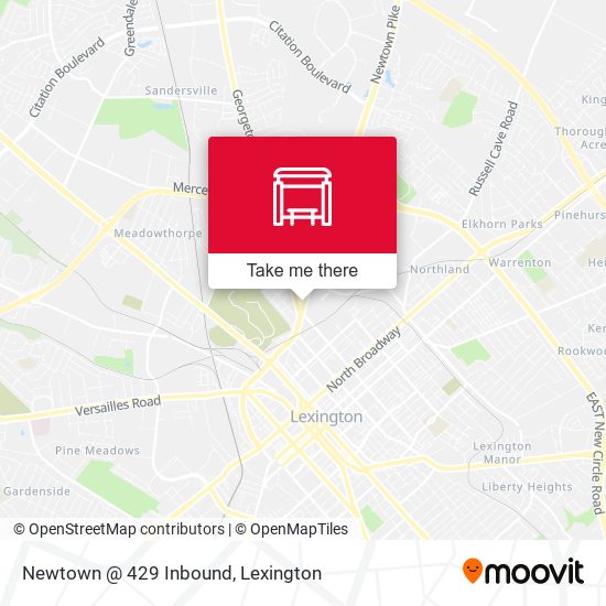 Newtown @ 429 Inbound map