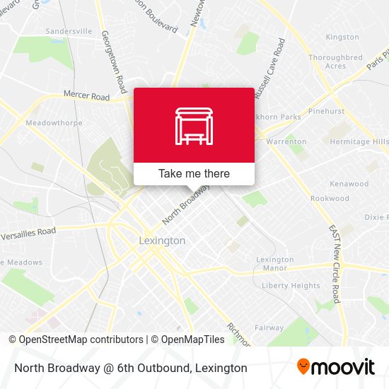 North Broadway @ 6th Outbound map