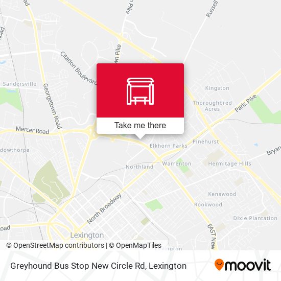 Greyhound Bus Stop New Circle Rd map