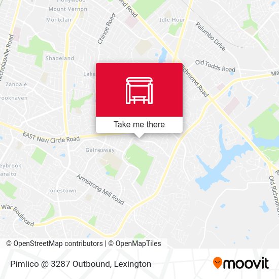 Pimlico @ 3287 Outbound map