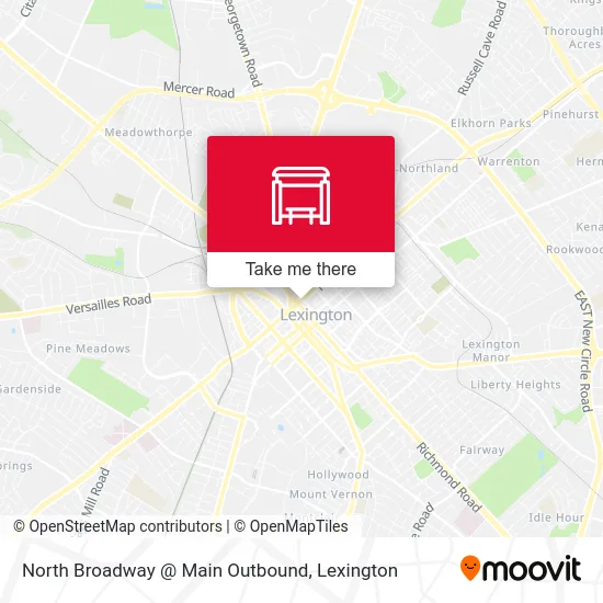 Mapa de North Broadway @ Main Outbound