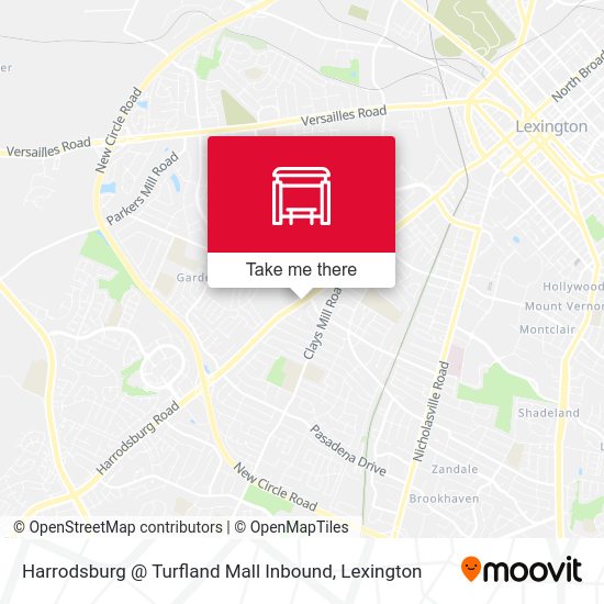 Harrodsburg @ Turfland Mall Inbound map