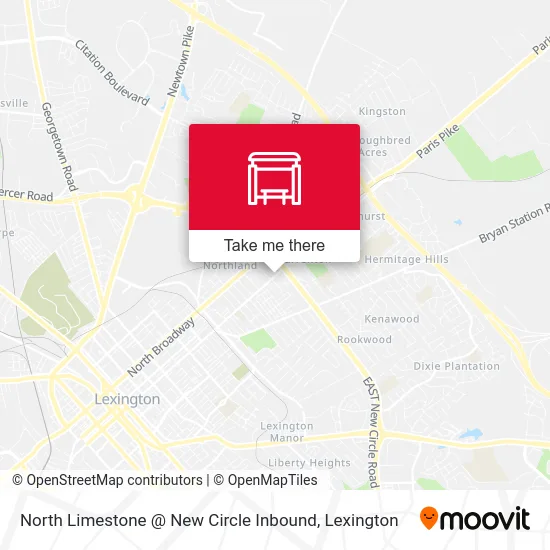 Mapa de North Limestone @ New Circle Inbound
